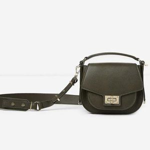 The Kooples Hobo Mini Leather Bag in Khaki
